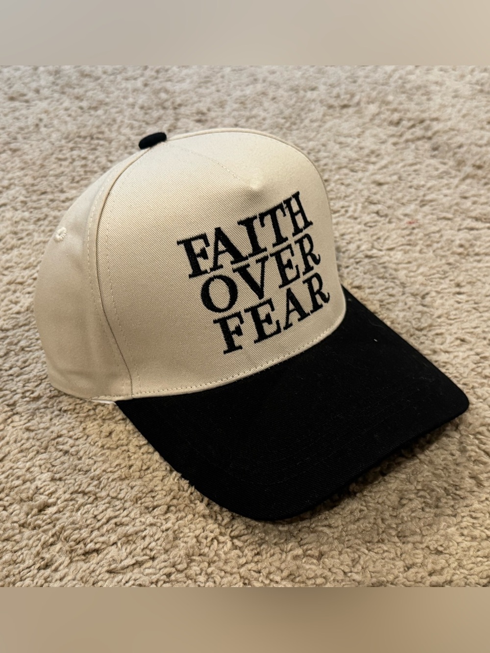 5/$40 Faith Over Fear Two-Tone Baseball Cap
